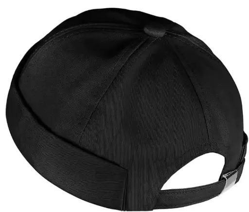 Black Brimless adjustable dockers Cap